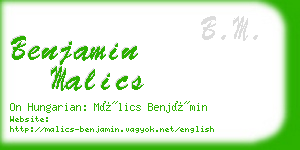 benjamin malics business card